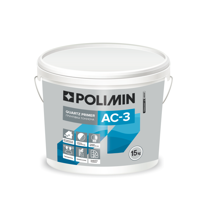 Грунт-фарба біла Полімін АС-3 (Polimin) (10л / 15 кг.)
