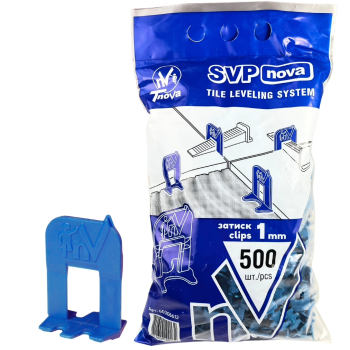 Система вирівнювання плитки НОВА СВП (затискач 2мм/500шт)