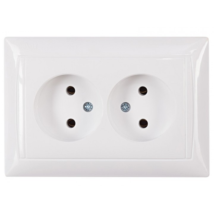 Розетка подвійна LUXEL Primera 3007 (біла)