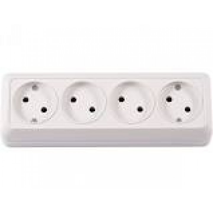 Розетка четверная накладна LUXEL Opera 2015 (біла)