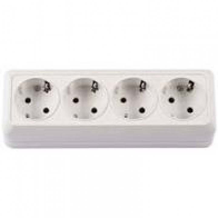 Розетка четверная накладна с/з LUXEL Opera 2016 (біла)