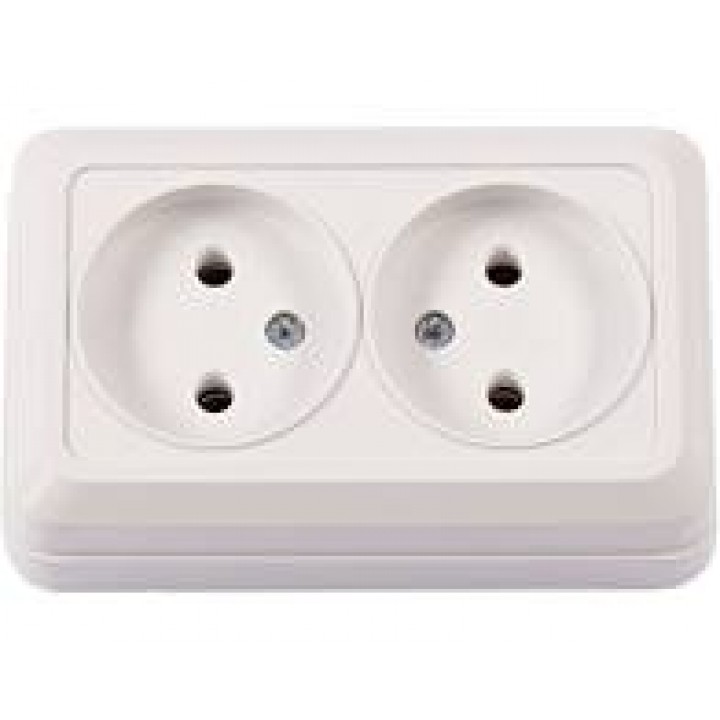 Розетка подвійна накладна LUXEL Opera 2007 (біла)