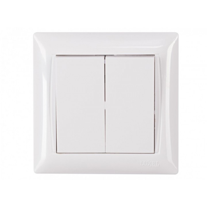 Вимикач подвійний LUXEL Primera 3003 (білий)