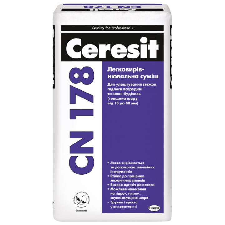 Легковирівнююча суміш Церезіт CN-178 (Ceresit CN-178) (25 кг.)