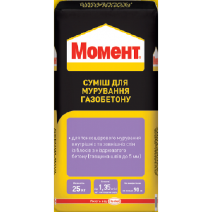 Суміш для кладки газобетону Момент (25 кг.)