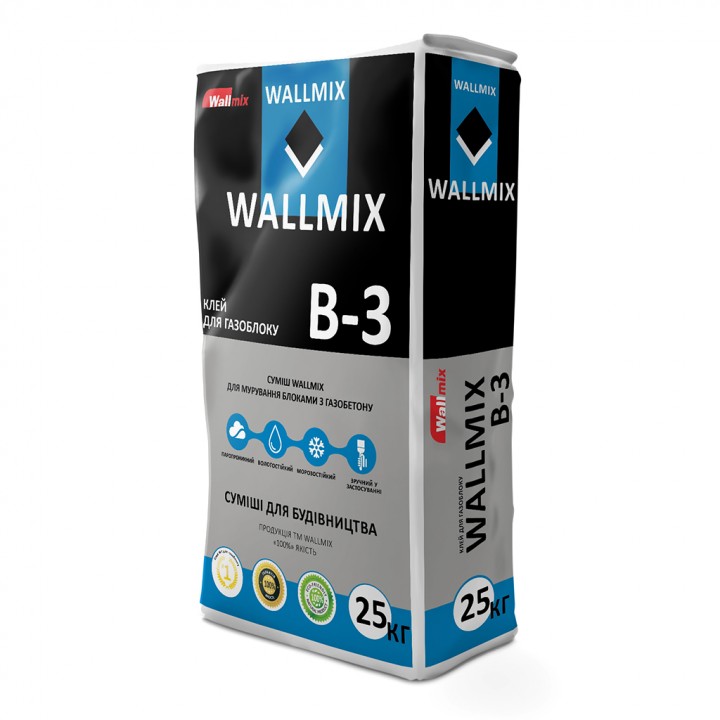 Клей для газоблоку Wallmix В-3 (25кг.)