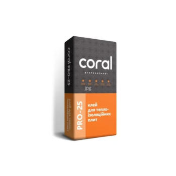 Клей для мінеральної вати і пінополістиролу Корал (Coral) Pro-25 25кг